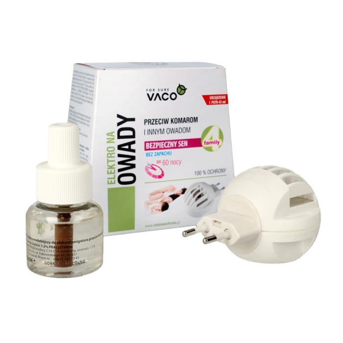 VACO Elektrofumigator przeciw komarom i innym owadom Bezpieczny sen + Płyn 45ml  1op.