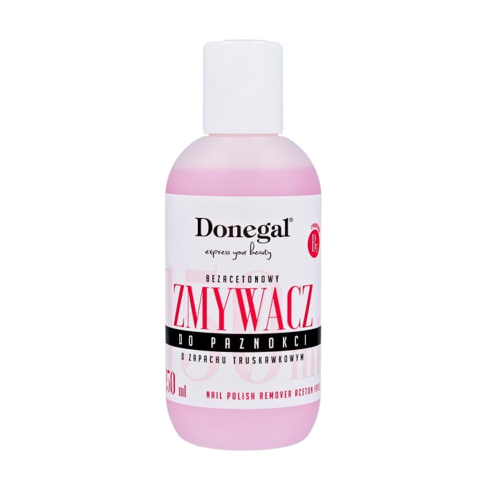 DONEGAL Zmywacz do paznokci bezacetonowy z witaminą F truskawkowy (9684) 150 ml