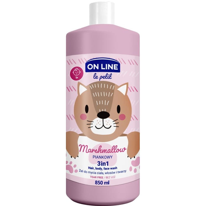 ON LINE Le Petit Baby Żel 3w1 do mycia ciała, włosów i twarzy - Piankowy 850 ml