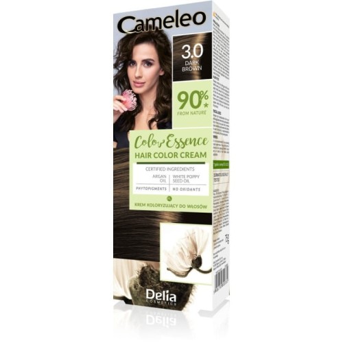 DELIA COSMETICS CAMELEO Color Essence Krem koloryzujący nr 3.0 - dark brown