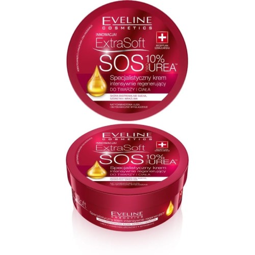 EVELINE Extra Soft Specjalistyczny krem intensywnie regenerujący do twarzy i ciała - SOS 10% Urea 175 ml