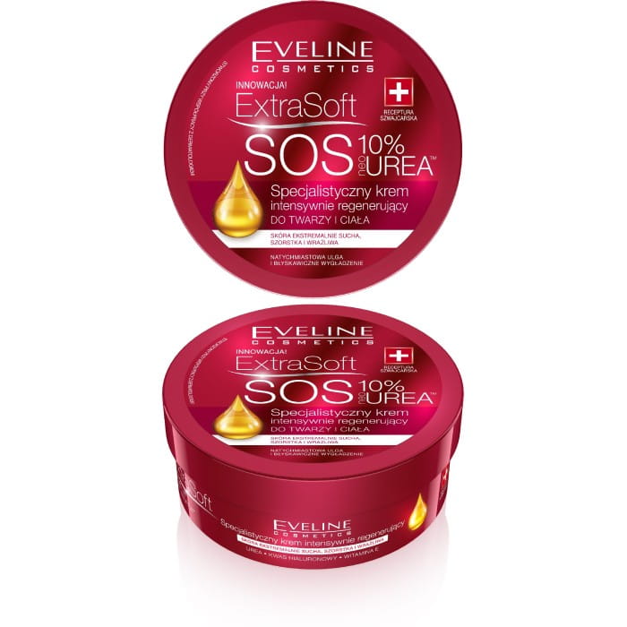 EVELINE Extra Soft Specjalistyczny krem intensywnie regenerujący do twarzy i ciała - SOS 10% Urea 175 ml