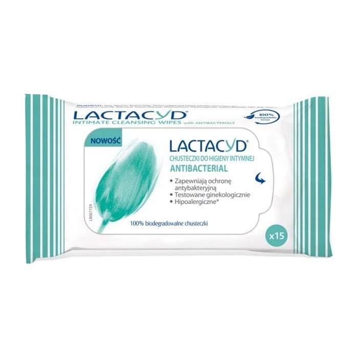 LACTACYD Antibacterial Chusteczki do higieny intymnej 1 op. - 15 szt.