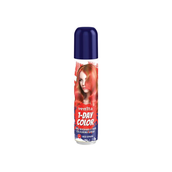 VENITA 1- Day Color Spray koloryzujący do włosów - nr 4 Red Spark (czerwony) 50ml