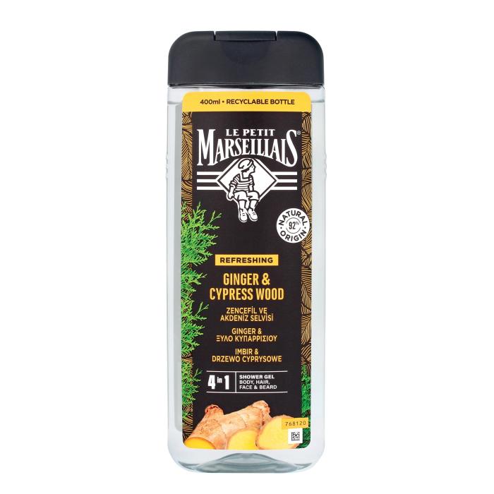 Le Petit Marseillais Żel pod prysznic 4w1 dla mężczyzn Imbir &amp; Drzewo Cyprysowe 400ml