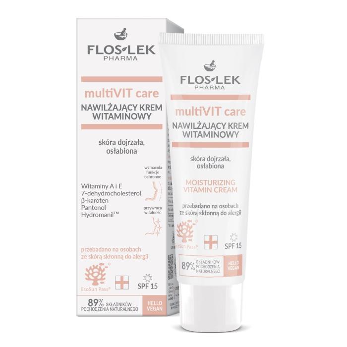 FLOSLEK PHARMA MultiVIT Care Nawilżający Krem witaminowy SPF15 na dzień - skóra dojrzała,osłabiona  50ml