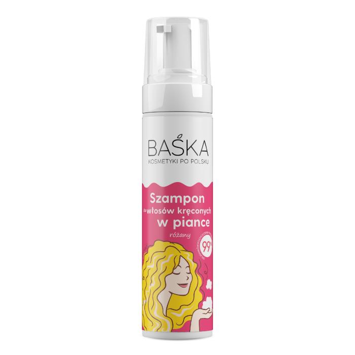 BAŚKA Szampon do włosów kręconych w piance - różany 200 ml