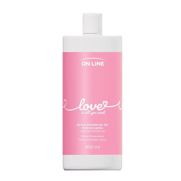 ON LINE Emocje Żel i płyn do kąpieli 2w1 Love 900 ml