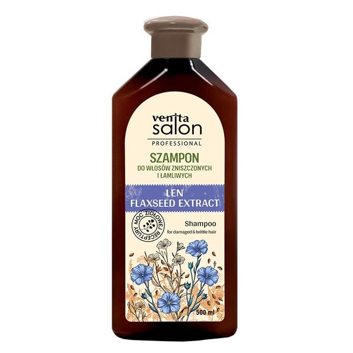 VENITA Salon Professional Szampon z Lnem do włosów zniszczonych i łamliwych 500 ml