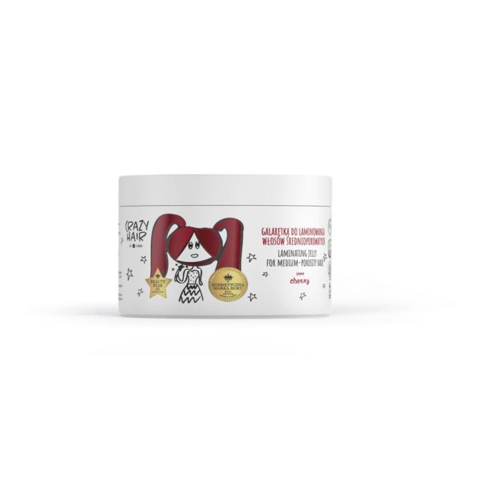HISKIN Crazy Hair Galaretka do laminowania włosów średnioporowatych - Cherry (wiśnia) 300 ml