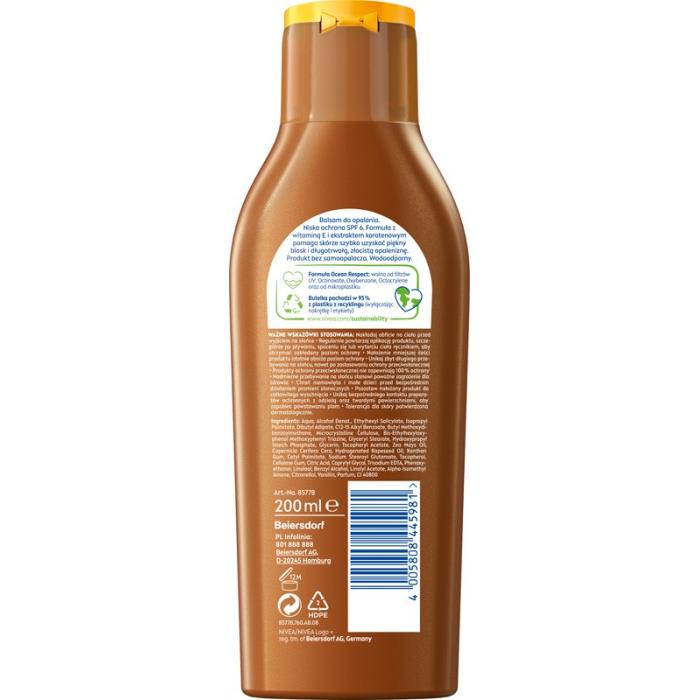 NIVEA SUN Intense Bronze Balsam karotenowy do opalania SPF6 200 ml