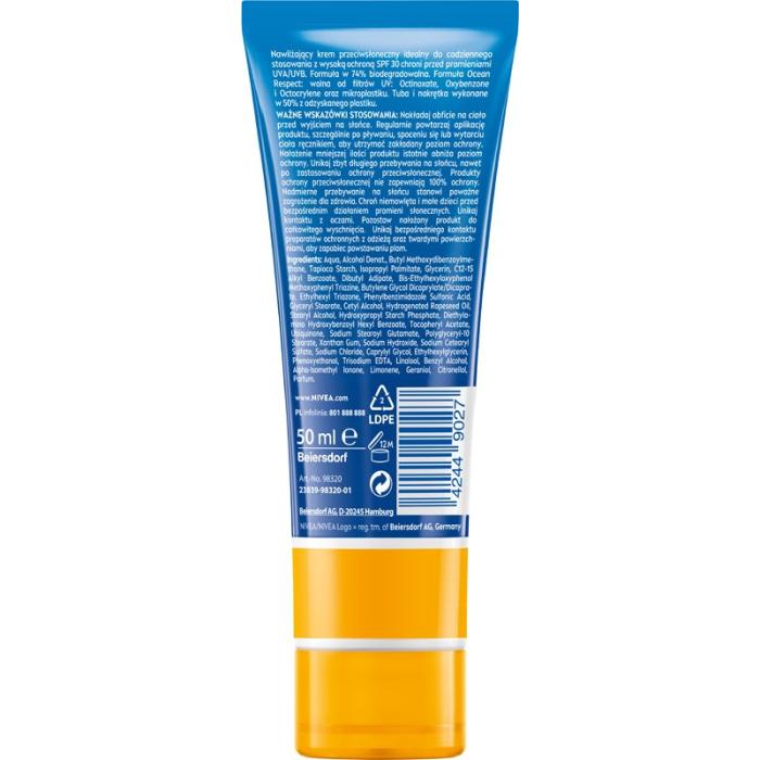 NIVEA SUN Facial Sunscreen Lekki krem nawilżający do twarzy SPF30 50 ml