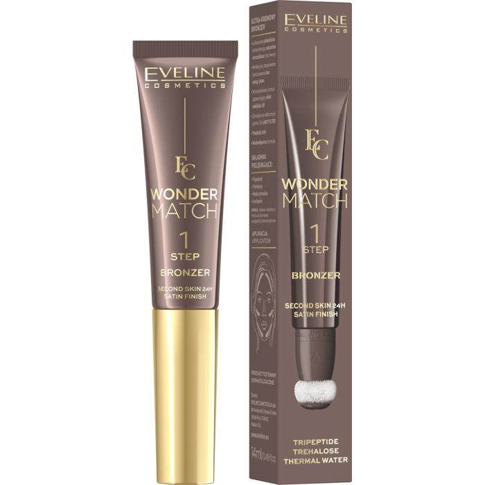 EVELINE Wonder Match Ultrakremowy Bronzer w tubce z aplikatorem - nr 01  14 ml