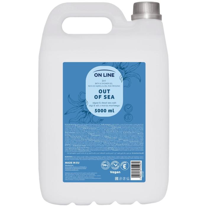 ON LINE 2w1 Płyn do kąpieli&amp;Żel pod prysznic Algi&amp;Sól z Morza Martwego 5000 ml