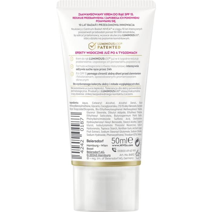 NIVEA LUMINOUS630® Krem do rąk przeciw przebarwieniom 50 ml