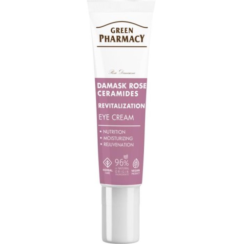 GREEN PHARMACY Róża Damasceńska + Ceramidy Rewitalizujący Krem pod oczy 15 ml