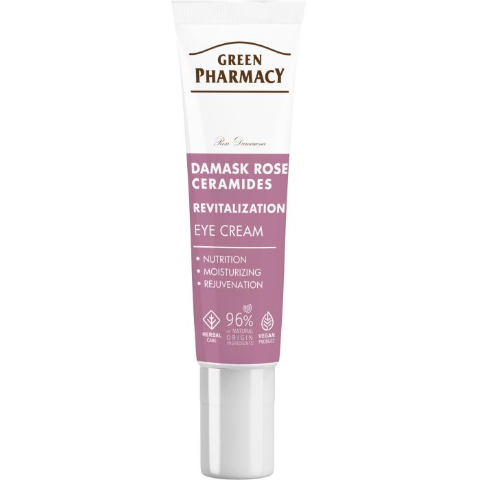 GREEN PHARMACY Róża Damasceńska + Ceramidy Rewitalizujący Krem pod oczy 15 ml