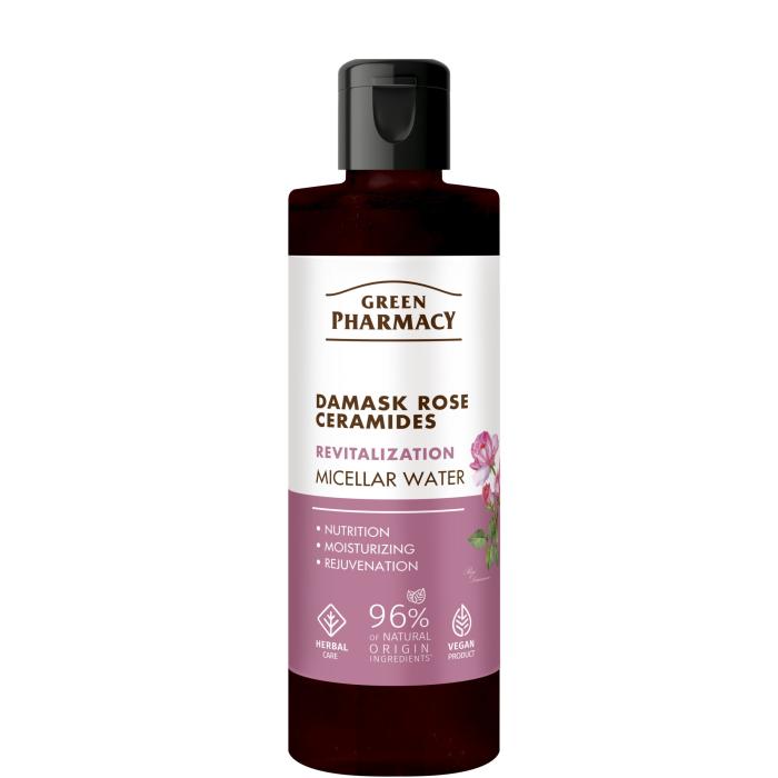 GREEN PHARMACY Róża Damasceńska + Ceramidy Rewitalizująca Woda micelarna do demakijażu twarzy 200 ml