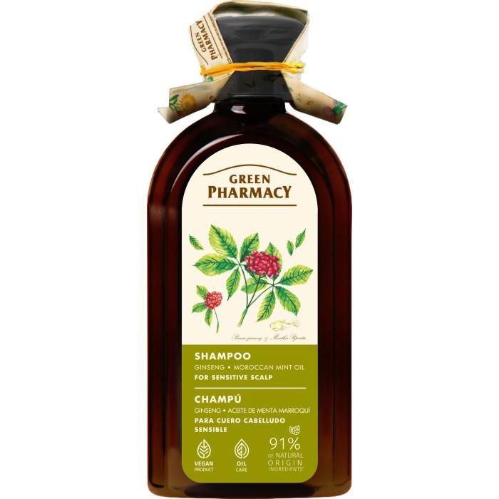 GREEN PHARMACY Szampon do wrażliwej skóry głowy Żeń-szeń i Marokański olej miętowy 350 ml