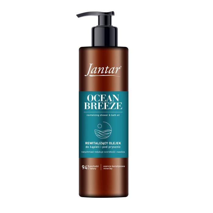JANTAR Rewitalizujący Olejek pod prysznic i  do kąpieli z esencją bursztynową i minerałami - Ocean Breeze 400 ml