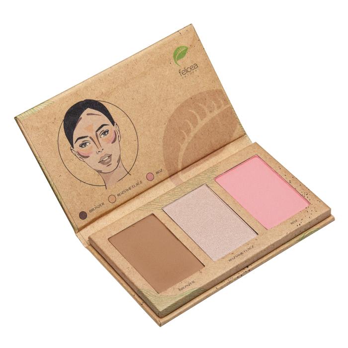 FELICEA Trio Paleta trzech naturalnych cieni do konturowania twarzy 301 Light 9,4 g