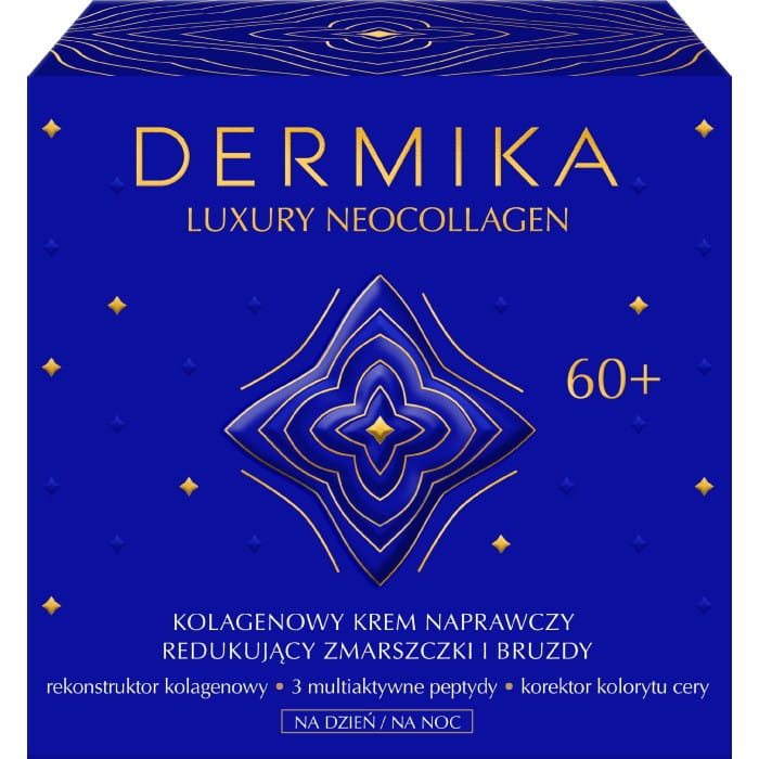 Dermika Luxury Neocollagen 60+ Kolagenowy Krem naprawczy redukujący zmarszczki i bruzdy na dzień i noc  50ml