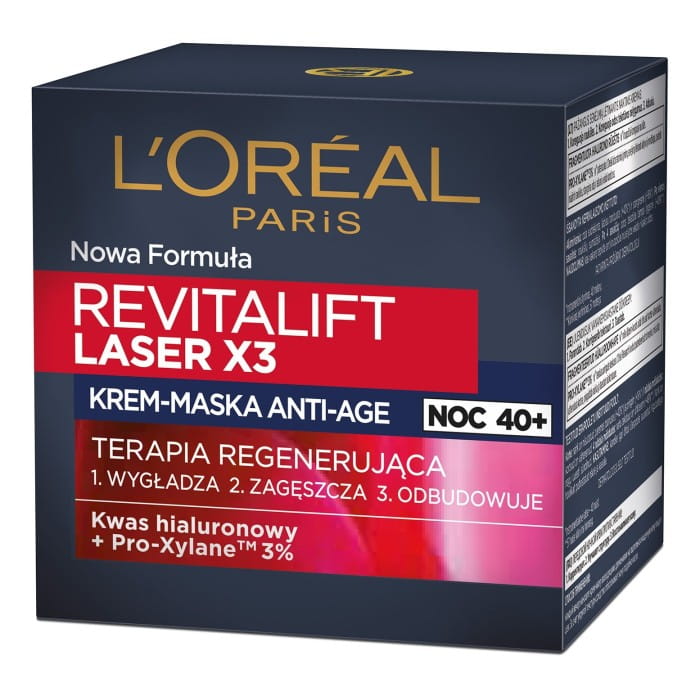 LOREAL Revitalift Laser x3 Krem anti-aging o potrójnym działaniu na noc 50 ml