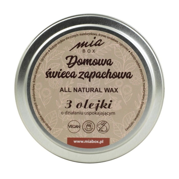 MIA BOX Domowa Świeca zapachowa 3 olejki - USPOKAJAJĄCA 160g