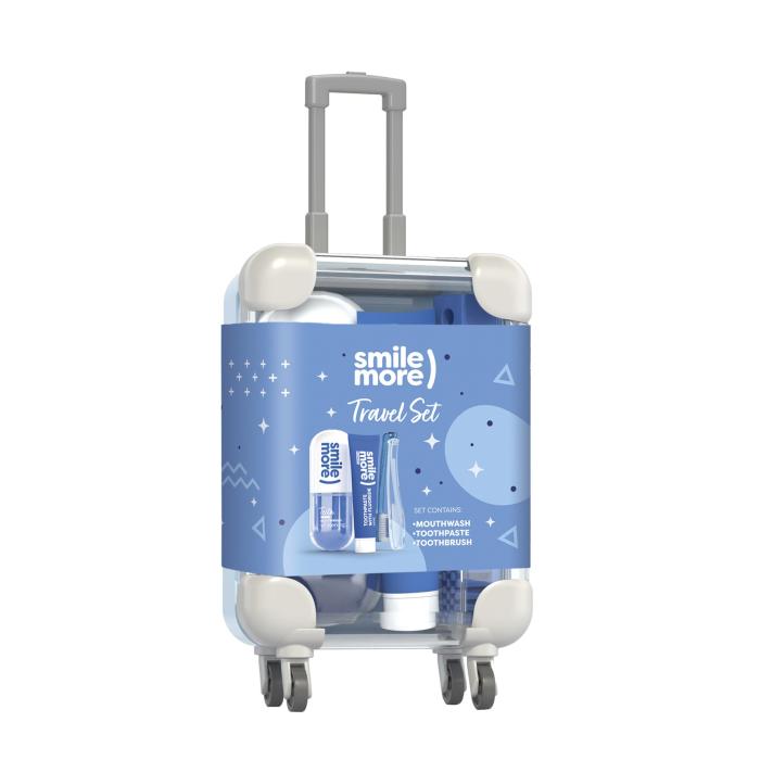 HISKIN Travel Size Zestaw DENTAL - pasta do zębów + płyn do płukania + składana szczoteczka