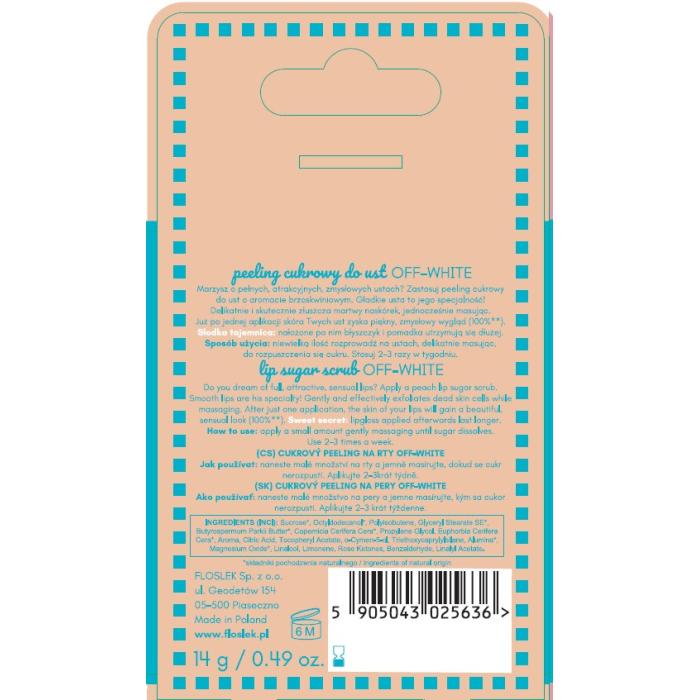 FLOSLEK Peeling cukrowy do ust Off-white 14 g