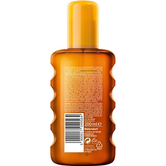 NIVEA SUN Intense Bronze Olejek karotenowy do opalania w sprayu SPF6 200 ml