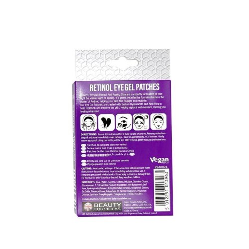 BEAUTY FORMULAS Retinol Przeciwstarzeniowe płatki pod oczy z retinolem 1 op. - 6 par