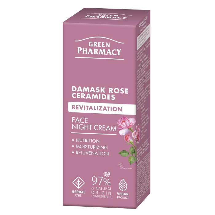GREEN PHARMACY Róża Damasceńska + Ceramidy Rewitalizujący Krem na noc 50 ml