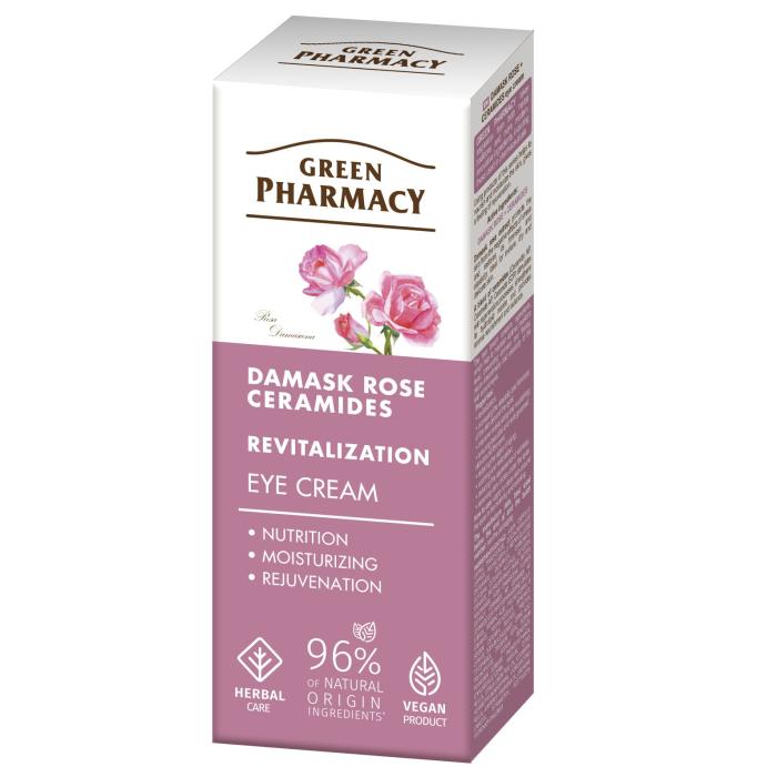 GREEN PHARMACY Róża Damasceńska + Ceramidy Rewitalizujący Krem pod oczy 15 ml