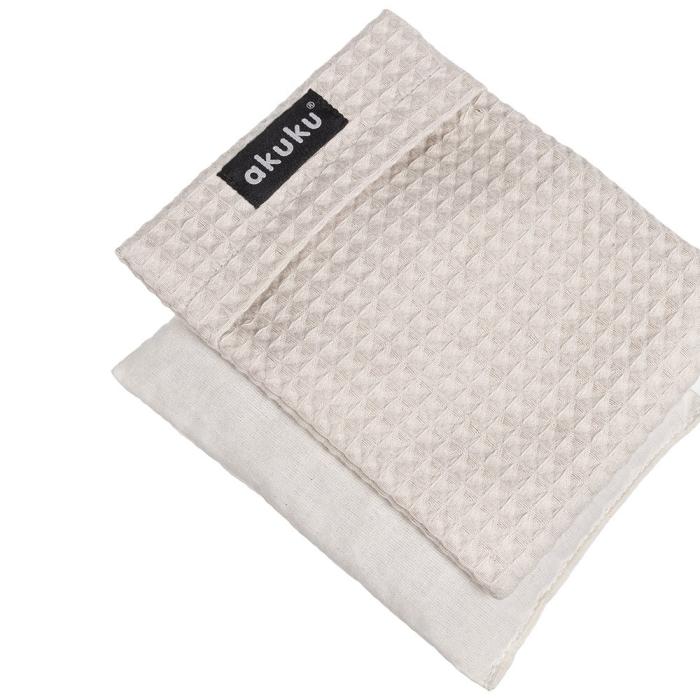 AKUKU Termofor z pestkami wiśni w pokrowcu 13x16 cm beż (a0635)