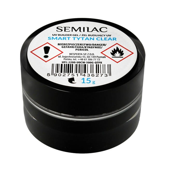 SEMILAC Builder Gel Smart Tytan Clear Żel budujacy do paznokci UV 15 g