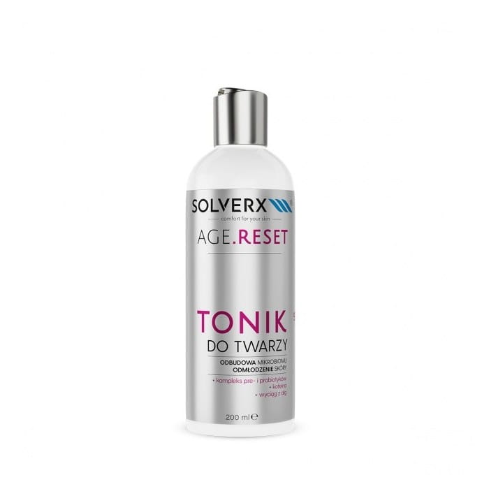 SOLVERX Age.Reset Tonik do twarzy - Odbudowa Mikrobiomu&amp;Odmłodzenie Skóry 200ml