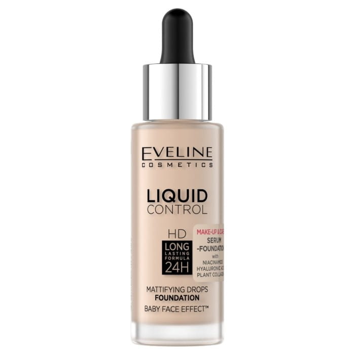 EVELINE Liquid Control HD Podkład do twarzy nr 002 Soft Porcelain 32 ml