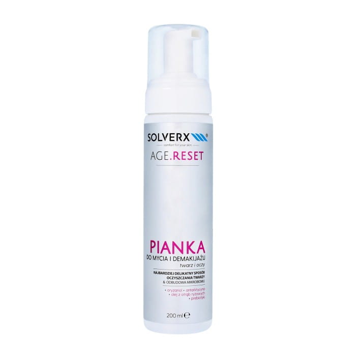 SOLVERX Age.Reset Pianka do mycia i demakijażu twarzy i oczu 200ml