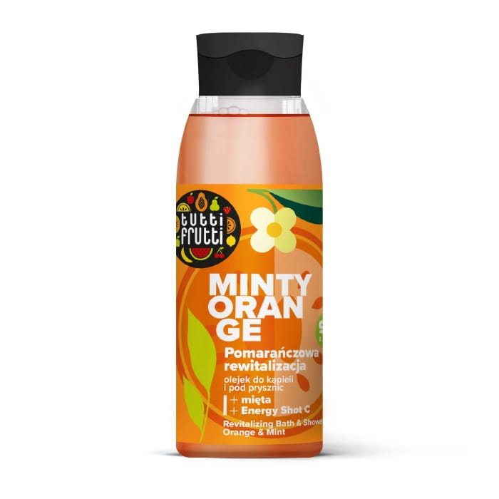TUTTI FRUTTI Olejek rewitalizujący do kąpieli i pod prysznic Pomarańcza i Mięta 400 ml