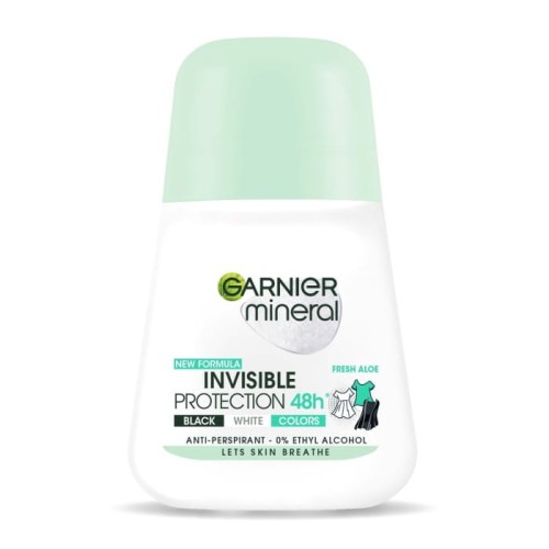 GARNIER Mineral Dezodorant roll-on Invisible Protection 48h Fresh Aloe - Black,White,Colors   50 ml
