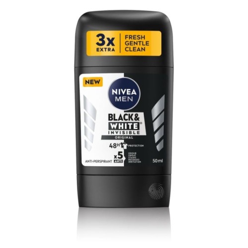 NIVEA MEN Antyperspirant w sztyfcie Black &amp; White Invisible Original 50 ml