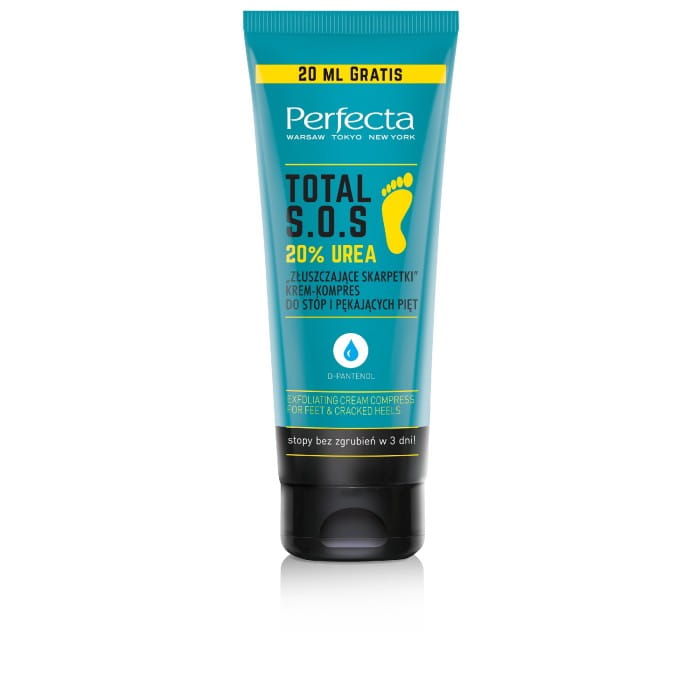 PERFECTA Total S.O.S. Krem-kompres do stóp i pękających pięt - Złuszczające Skarpetki 20% Urea 120 ml