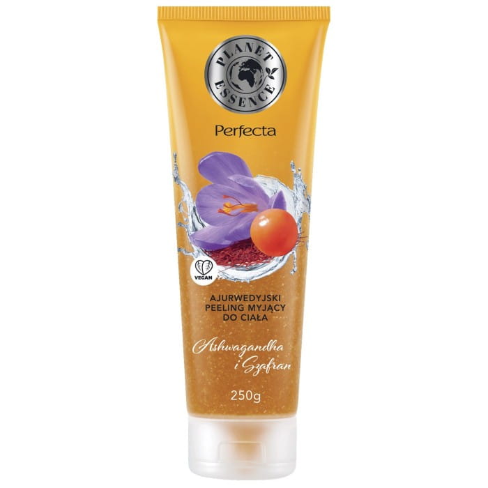 PERFECTA Planet Essence Ajurwedyjski peeling myjący do ciała Ashwagandha i Szafran 250 g